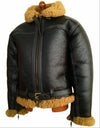 Irvin B3 Bomber Mens RAF Aviator Brown Vintage Fur Shearling Leather Jacket