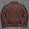 Distressed Brown Vintage Biker Motorcycle Genuine Leather Jacket