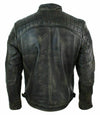 Bomber Quilted Mens Black Motorcycle Vintage Distress Varsity Leather Jacket
