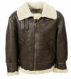 B3 Flight Aviator RAF Bomber Men's Flying Black Fur Real Sheep Leather Jacket