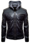 BATMAN ARKHAM SUPER HERO LOGO MOTORCYCLE BIKER REAL LEATHER BLACK MEN'S JACKET