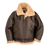 BROWN RAF B3 Bomber Aviator Mens Flying Pilot Fur Shearling Leather Jacket Coat