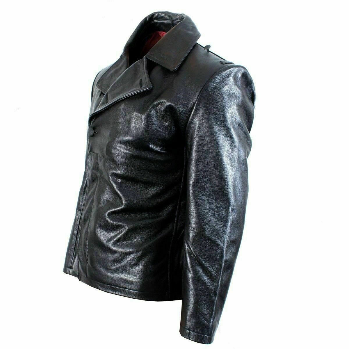 WW2 Repro Black German Leather Jacket