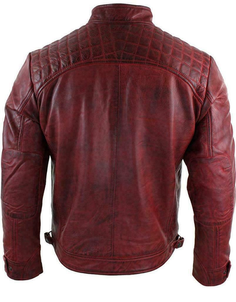 Cafe Racer Retro Vintage Biker Motorcycle Leather Jacket