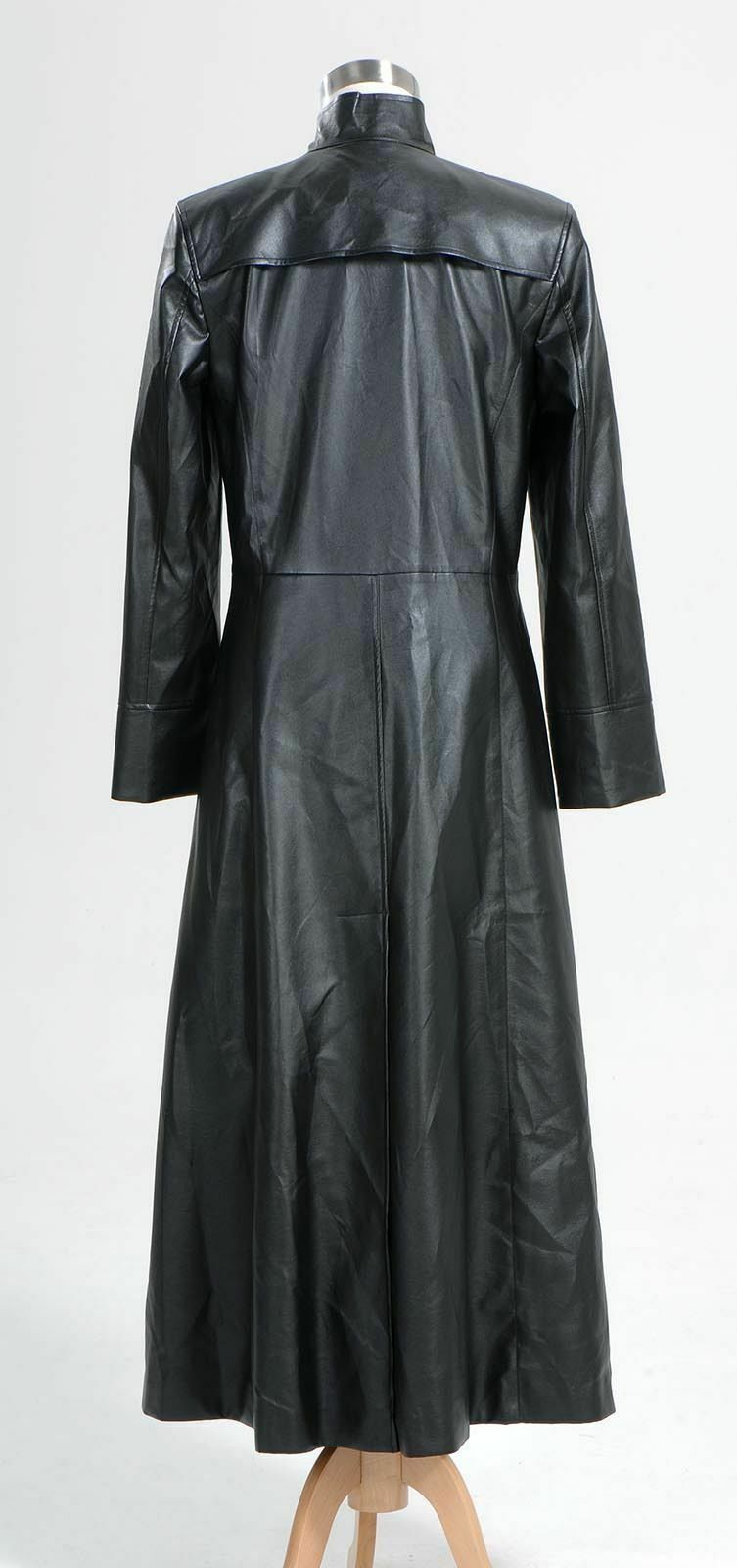 Neo Matrix Keanu Reeves Black SYNTHETIC Leather Trench Coat