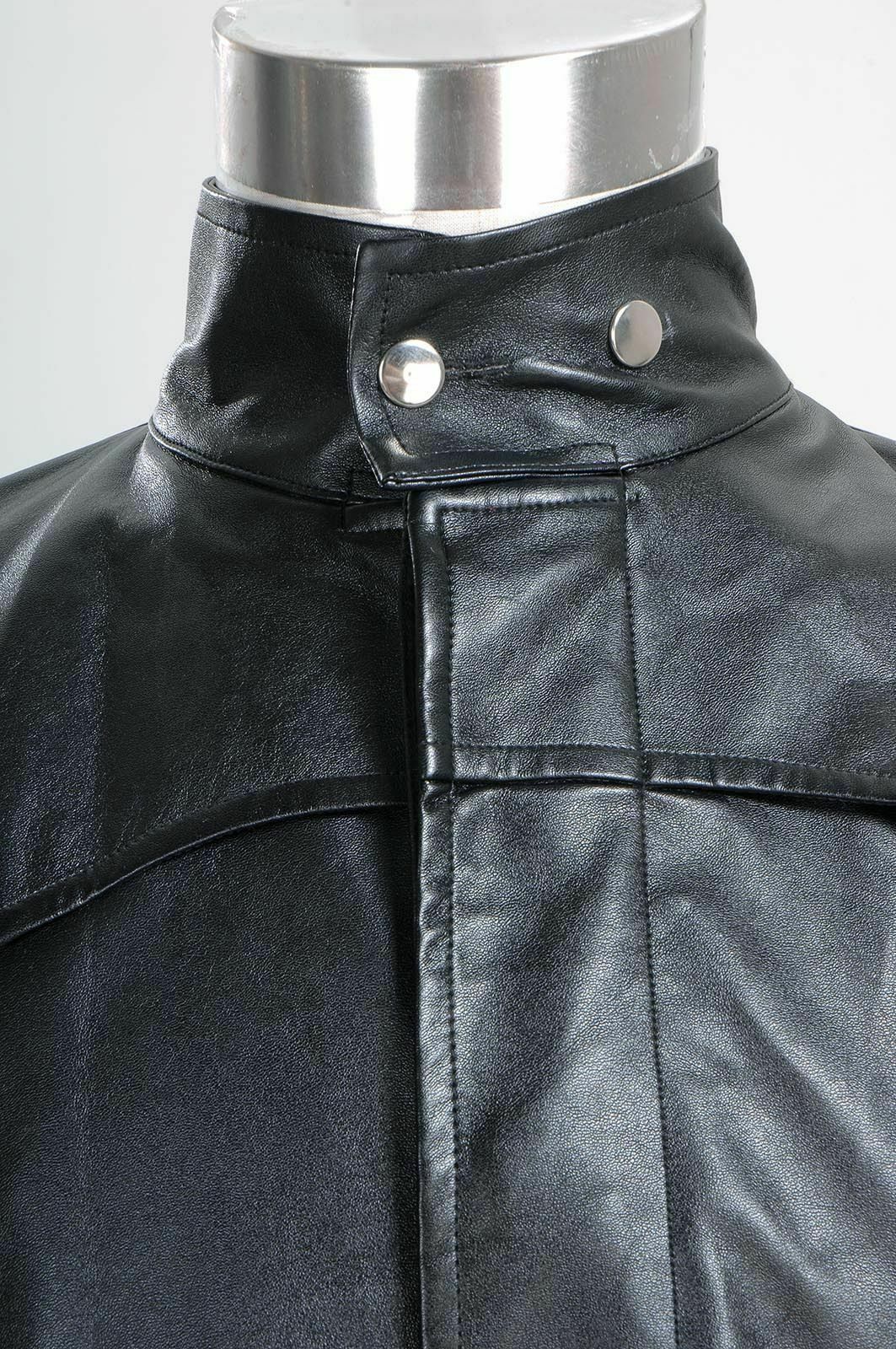 Neo Matrix Keanu Reeves Black SYNTHETIC Leather Trench Coat