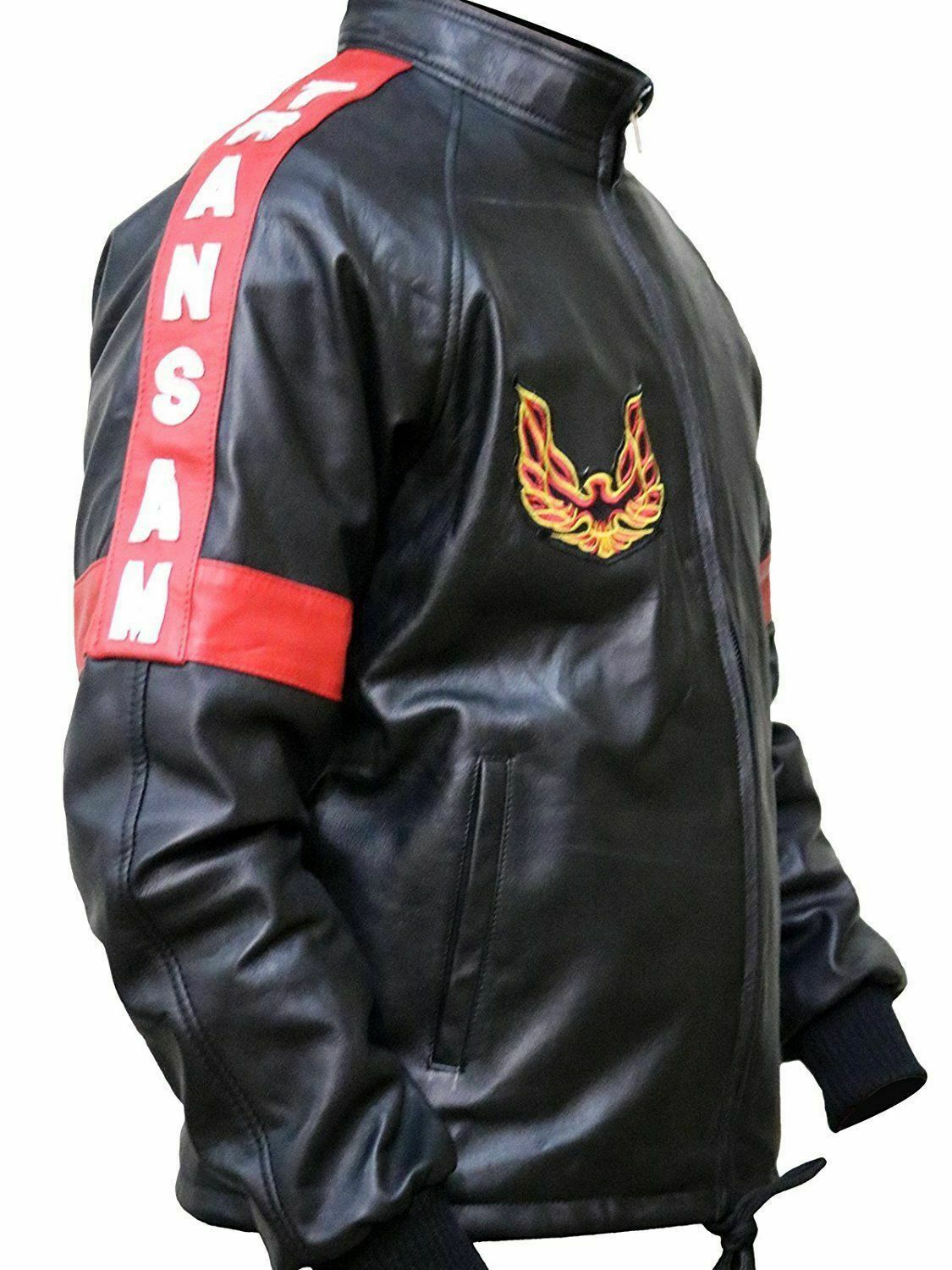 Smokey And the Bandit Burt Reynolds Black Bomber Leather Motorcycle Jacket