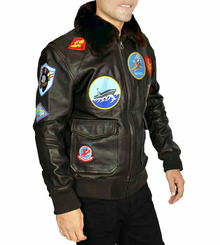 TOP GUN TOM CRUISE A2 (2020) JET PETE MAVERICK FIGHTER BOMBER COW LEATHER JACKET