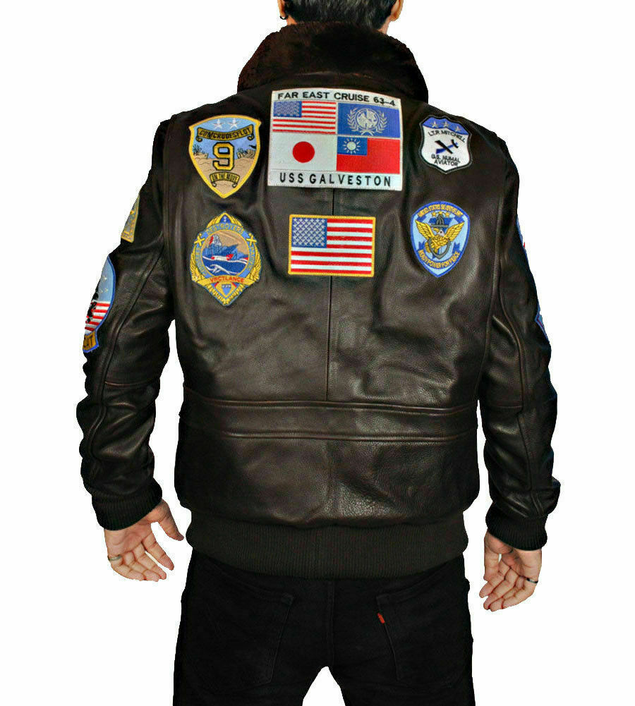 TOP GUN TOM CRUISE A2 (2020) JET PETE MAVERICK FIGHTER BOMBER COW LEATHER JACKET