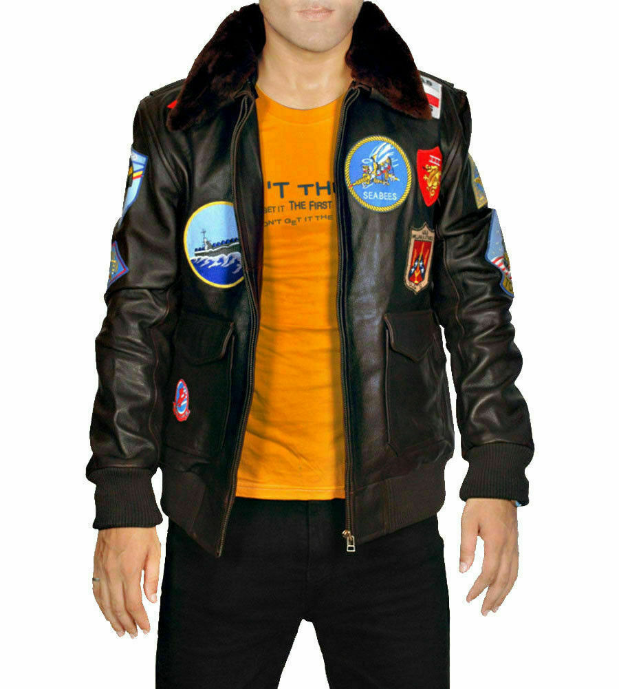 TOP GUN TOM CRUISE A2 (2020) JET PETE MAVERICK FIGHTER BOMBER COW LEATHER JACKET