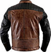 Vintage Motorcycle Biker Cafe Racer Distressed Brown Real Leather Jacket