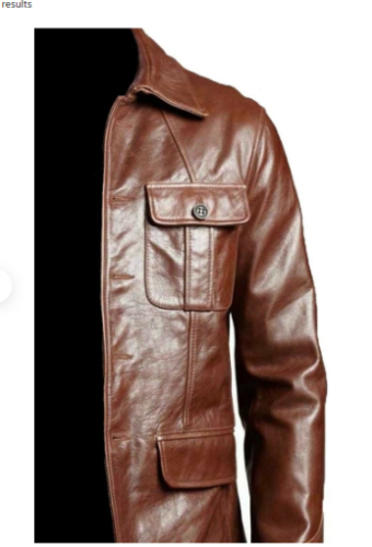 Cafe Racer Biker Motorcycle Blazer Coat Brown Bomber Vintage Leather Jacket