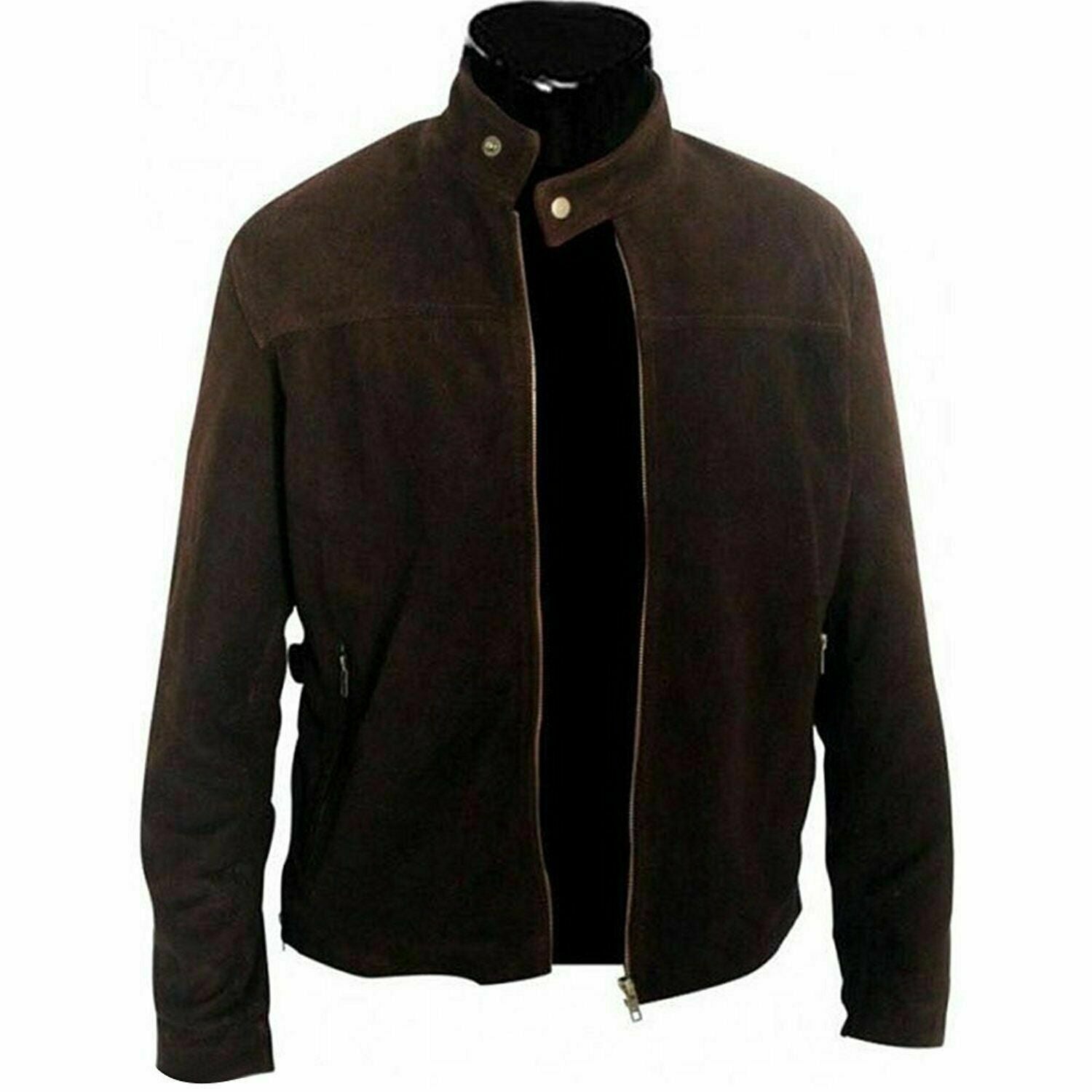 WW2 Runner German Fur Leather Trench Long Coat Blade Belted Black Jacket