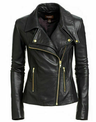 Black Slim Fit Biker Style Moto Real Leather Jacket