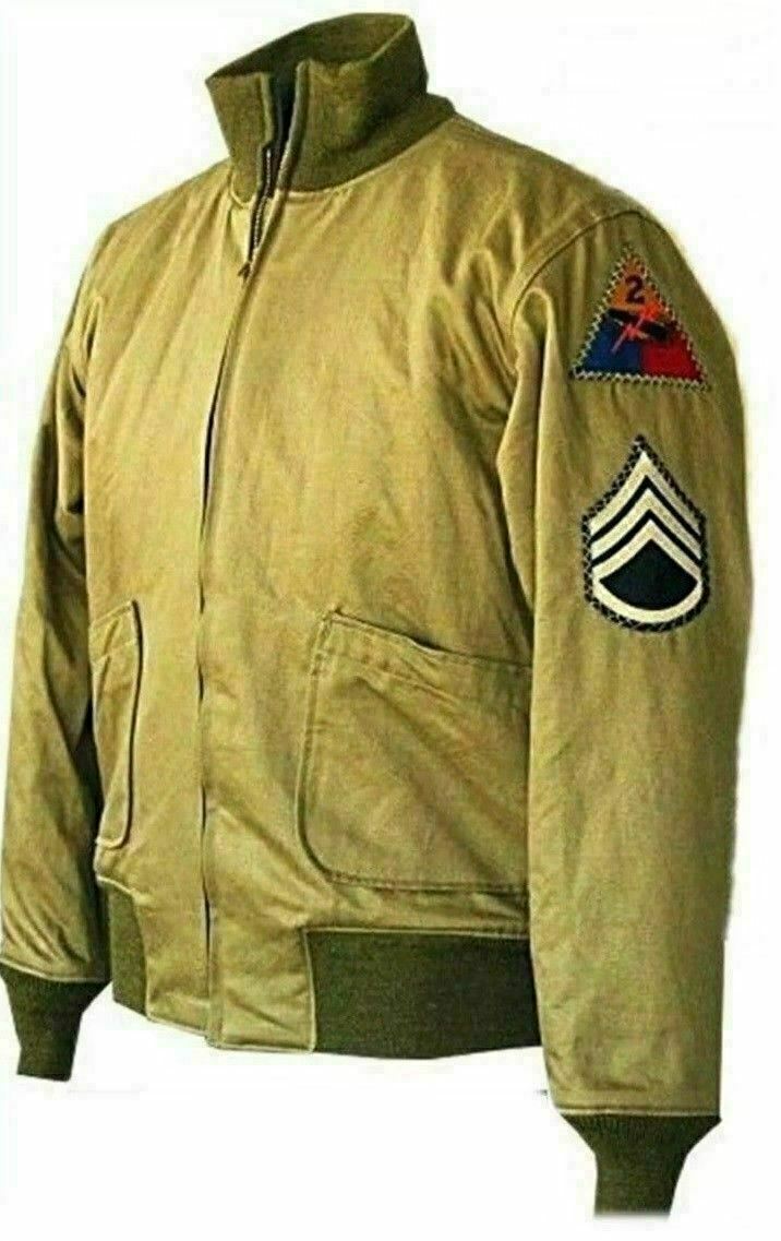 Fury Brad Pitt US Army Style Military Bomber Cotton Jacket-WW2 Tanker Jacket