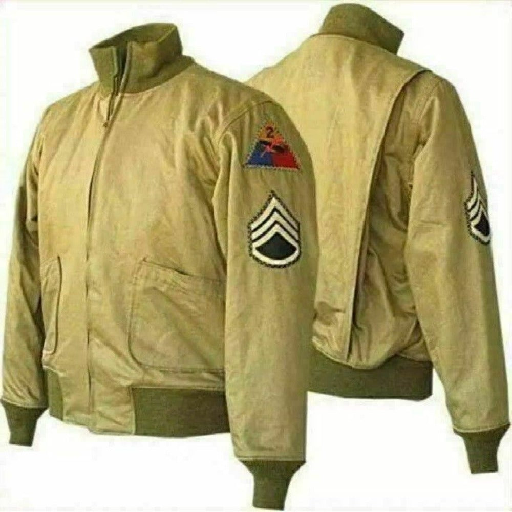 Fury Brad Pitt US Army Style Military Bomber Cotton Jacket-WW2 Tanker Jacket