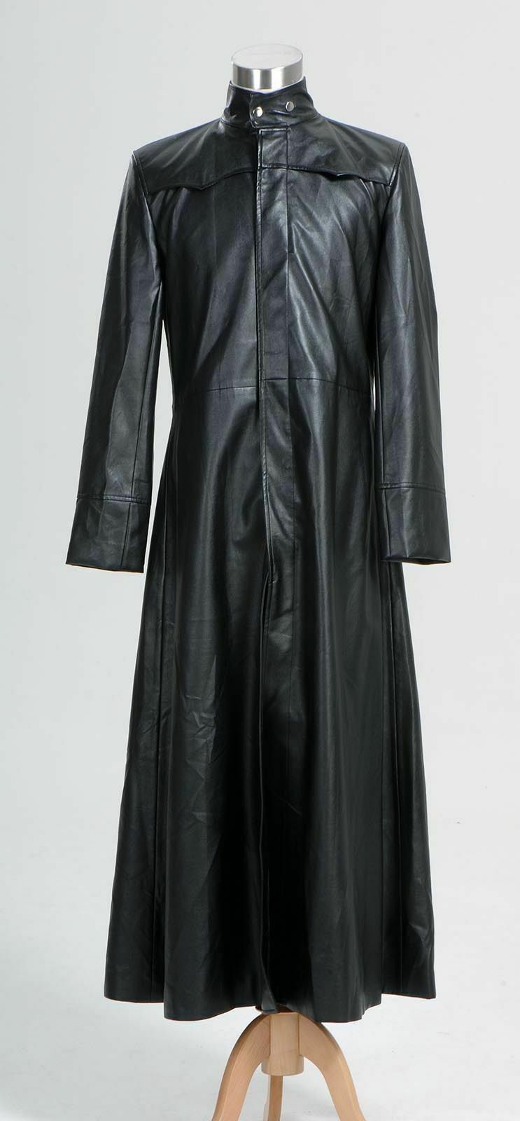 Neo Matrix Keanu Reeves Black SYNTHETIC Leather Trench Coat