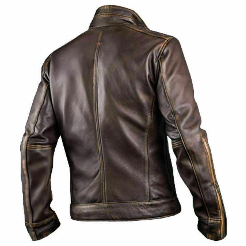 X Men Wolverine Vintage Motorcycle Brown Leather Jacket