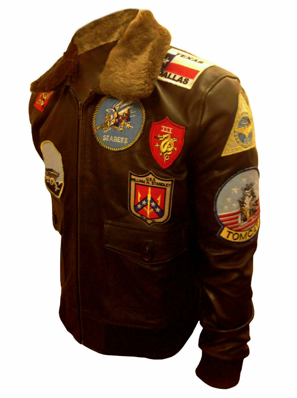 TOP GUN TOM CRUISE A2 (2020) JET PETE MAVERICK FIGHTER BOMBER COW LEATHER JACKET