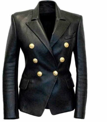 Kim Kardashian Women's Black Double Breasted Slim Fit Jacket Blazer